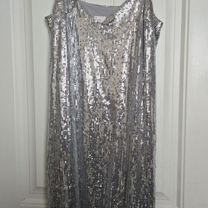 A New Day Silver Sequin Dress